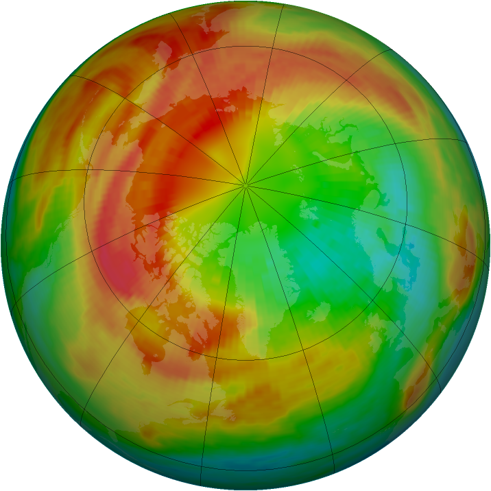Arctic ozone map for 05 March 1986